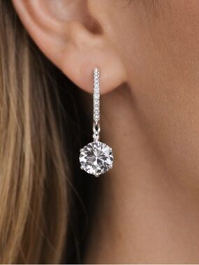 😍SHOW SPECIAL Joe Fresh Cubic Zirconia Drop Earrings Clear